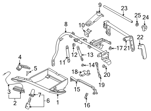 2000 BMW 750iL Glove Box Glove Box Supporting Tube Bracket Diagram for 51458161546