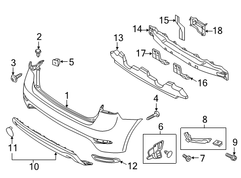 2017 Kia Forte5 Rear Bumper REFLECTOR/REFLEX Assembly Diagram for 92406A7100