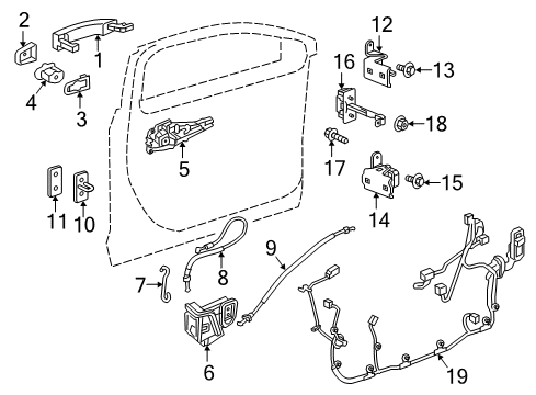 2018 Buick LaCrosse Front Door Handle, Outside Diagram for 13509606