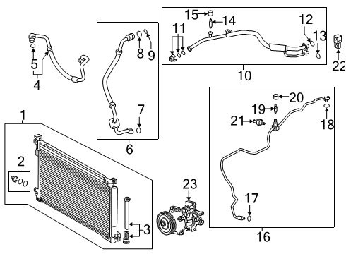 2020 Toyota Corolla A/C Condenser, Compressor & Lines Hose Sub-Assembly, SUCTI Diagram for 88704-12A20