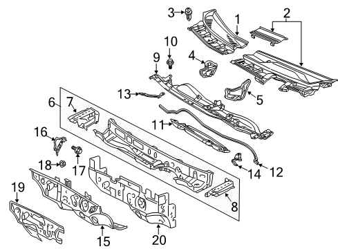 2016 Scion tC Cowl Cowl Vent Panel Diagram for 55700-21090