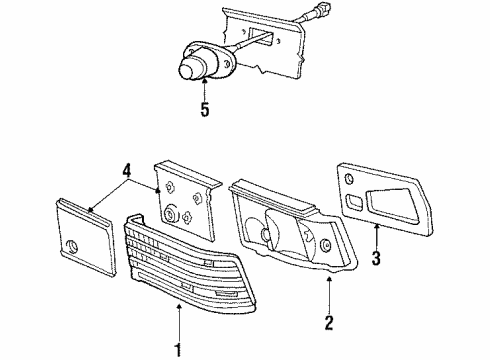 1988 Dodge Shadow Tail Lamps, License Lamps Socket Back Up Lamp Diagram for 4723364
