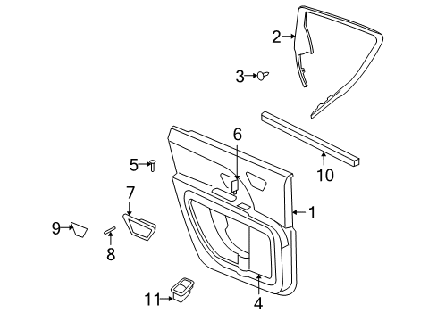 2010 Dodge Journey Rear Door WEATHERSTRIP-Rear Door Belt Inner Diagram for 5076876AC