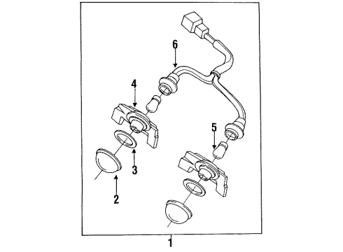 1990 Honda Prelude License Lamps Light Assy., License Diagram for 34100-SF1-A02