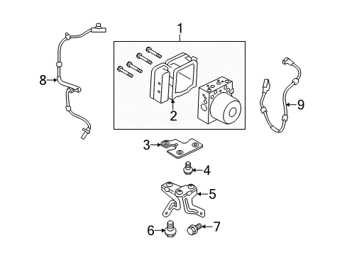 2014 Ford Fiesta ABS Components Mount Bracket Diagram for AE8Z-2C304-A