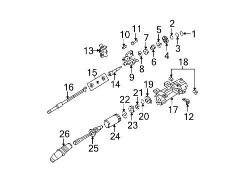 2004 Cadillac DeVille Shaft & Internal Components Seal, Steering Column Boot Diagram for 26077651