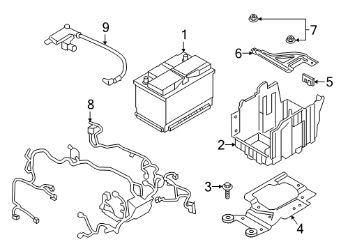 2019 Ford EcoSport Battery Negative Cable Diagram for H1BZ-10C679-C
