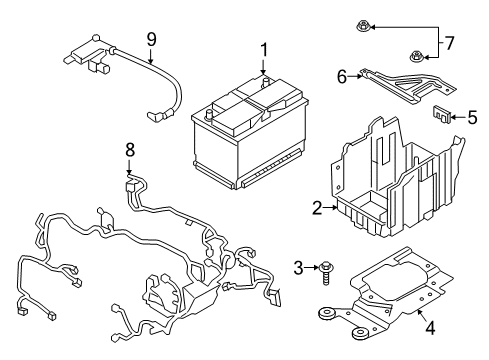 2019 Ford EcoSport Battery Reinforcement Diagram for GN1Z-10732-E