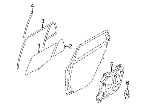 2007 Hyundai Santa Fe Rear Door Channel Assembly-Rear Door Division Diagram for 83520-2B000