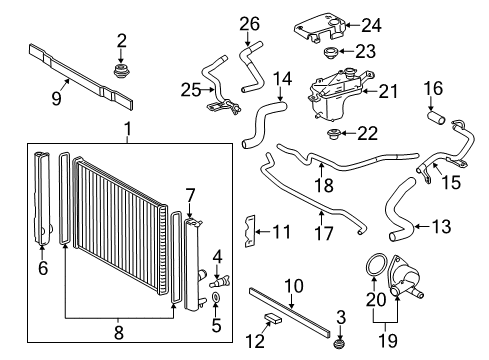 2011 Lexus CT200h Radiator & Components Hose, Water By-Pass Diagram for 16264-37070