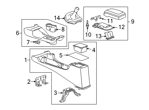 2009 Hummer H3T Console Liner, Front Floor Console Cup Holder Diagram for 15783110