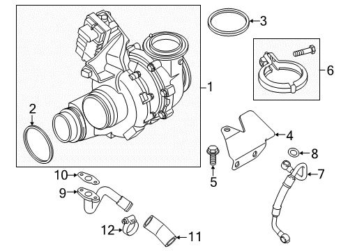2014 BMW 535d Turbocharger Muffler Clamp Diagram for 11658518404