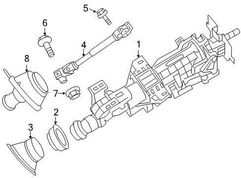 2007 Nissan Altima Steering Column & Wheel, Steering Gear & Linkage Joint-Steering Lower Diagram for 48080-JA80B