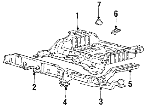 1997 Hyundai Accent Rear Body - Floor & Rails Panel-RR Floor Diagram for 65511-22300