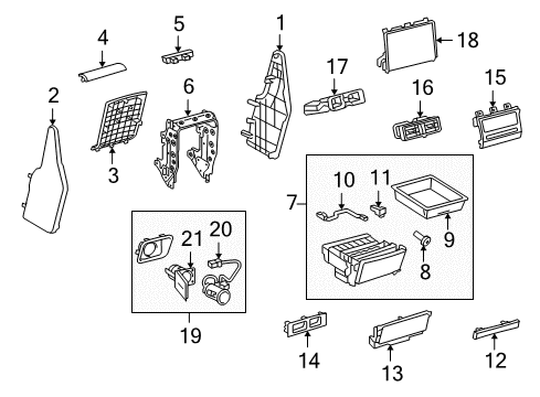 2010 Lexus LS600h Front Console Panel Sub-Assy, Console Rear End, No.2 Diagram for 58904-50040-A0