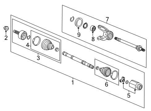 2021 Honda Accord Drive Axles - Front Boot Set Inboard Diagram for 44017-T6C-305