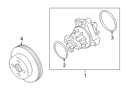 2004 Chevrolet Tracker Cooling System, Radiator, Water Pump, Cooling Fan Seal, Water Pump(O Ring) Diagram for 91176049