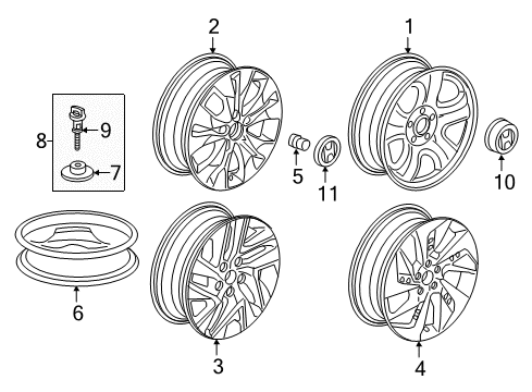 2012 Honda CR-V Wheels, Covers & Trim Wheel, Disk Al 17X Diagram for 42700-T0A-A82