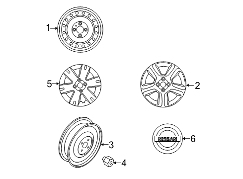 2009 Nissan Altima Wheels, Covers & Trim Wheel Assy-Disc Diagram for 40300-ZN60A