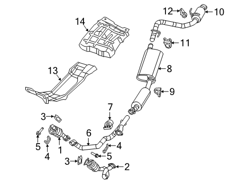 2022 Jeep Gladiator Exhaust Components EXHAUST Diagram for 68546128AA
