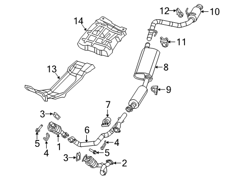 2020 Jeep Gladiator Exhaust Manifold Exhaust Front Pipe Diagram for 68457049AA