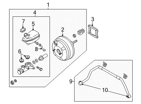 2009 Kia Sedona Dash Panel Components Reservoir-Master Cylinder Diagram for 58529-4D500