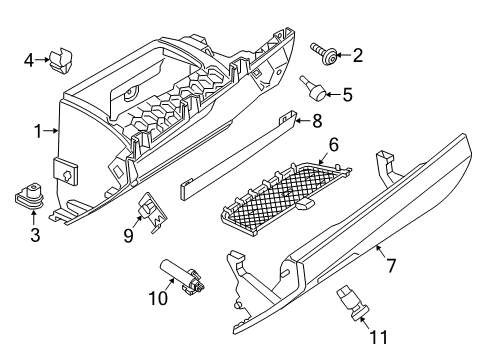 2019 BMW X6 Glove Box Locking Bush, Left Diagram for 51459276268