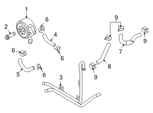 2016 Infiniti QX70 Oil Cooler Hose-Water, Oil Cooler Diagram for 21306-JK29E