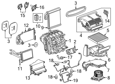 2018 Buick LaCrosse A/C & Heater Control Units Dash Control Unit Diagram for 84138221