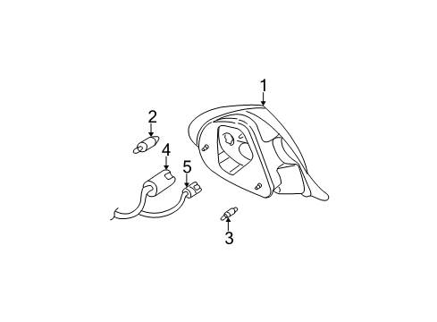 2003 Dodge Neon Bulbs Lamp-Tail Stop Turn Diagram for 5288527AM