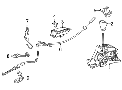 2017 Lexus RX350 Gear Shift Control - AT Floor Shift Assy, Transmission Diagram for 33550-48531