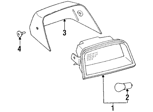 1988 Toyota Corolla High Mount Lamps Lamp Assy, Center Stop Diagram for 81570-13010
