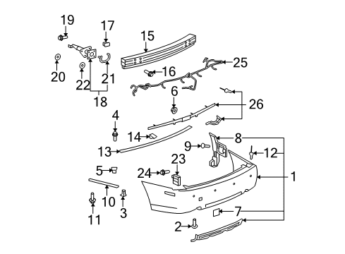 2008 Cadillac STS Rear Bumper Heat Shield Nut Diagram for 11561645