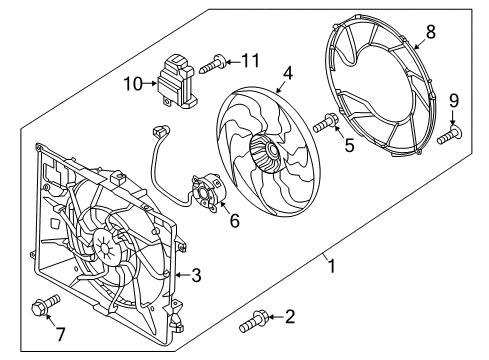 2017 Genesis G80 Cooling System, Radiator, Water Pump, Cooling Fan Cover-Radiator Diagram for 25321-B1280