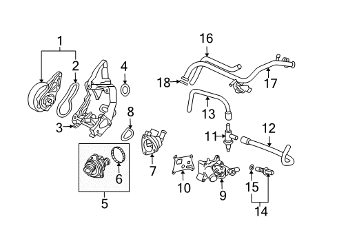 2005 Honda Element Powertrain Control Seal, Thermostat Case (Nippon Thermostat) Diagram for 19322-PNA-003