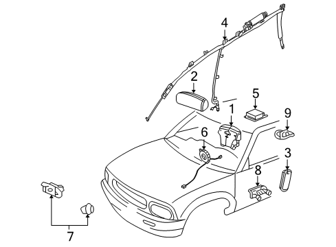 2006 Saab 9-7x Air Bag Components Head Air Bag Diagram for 84248661