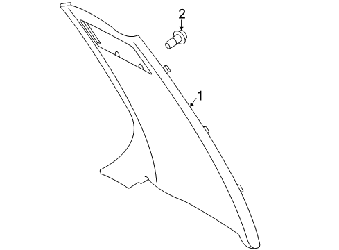 1998 BMW 750iL Interior Trim - Quarter Panels Trim Panel Column, Rear Left Diagram for 51432268967