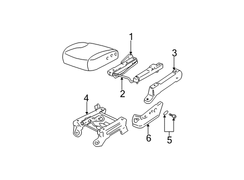 1998 Ford F-150 Tracks & Components Seat Track Diagram for F65Z-1561704-BA
