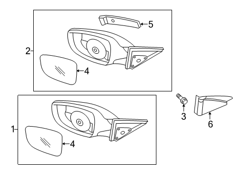 2015 Hyundai Veloster Outside Mirrors Glass Holder Assembly-Outside Rear View, RH Diagram for 87621-3X530
