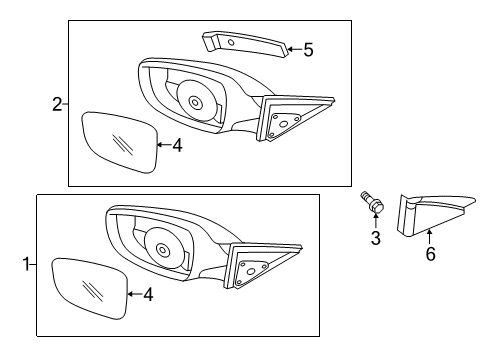 2013 Hyundai Veloster Outside Mirrors Mirror Assembly-Outside Rear View, LH Diagram for 87610-2V310