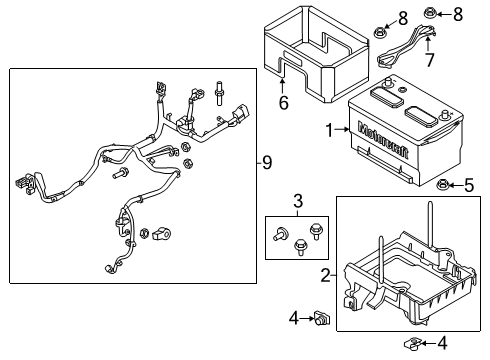 2019 Ford Explorer Battery Positive Cable Diagram for HB5Z-14300-F