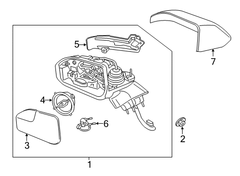 2014 Lincoln MKZ Outside Mirrors Mirror Assembly Diagram for FP5Z-17682-J