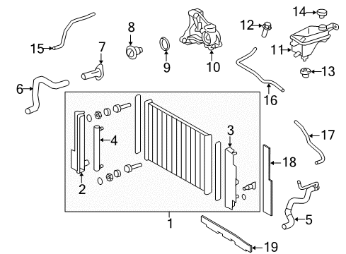 2008 Scion xB Radiator & Components Upper Hose Diagram for 16571-28290