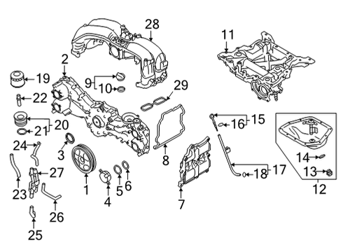 2022 Toyota GR86 Engine Parts Oil Cooler Assembly Gasket Diagram for SU003-08421
