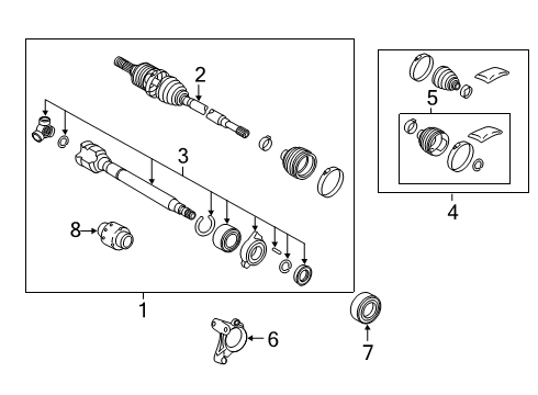 2021 Toyota RAV4 Prime Drive Axles - Front Inner Joint Diagram for 43403-0R010