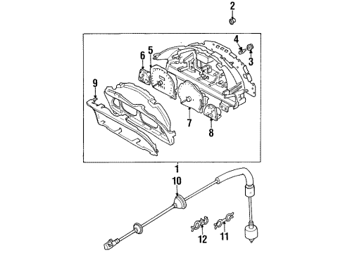 1996 Geo Metro Instruments & Gauges TACHOMETER, Tachometer Diagram for 91171254