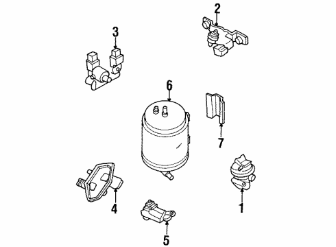 1997 Kia Sephia Emission Components Solenoid Valve Assembly Diagram for MB6DC18740