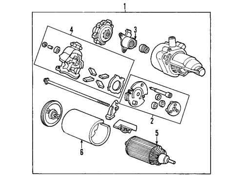 2011 Honda Civic Starter Brush Holder Set Diagram for 31210-RNA-A52