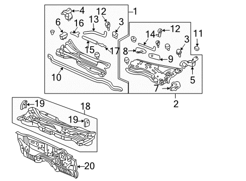 2003 Honda Accord Cowl Garnish, FR. Cowl Top Driver Diagram for 74214-SDA-A00