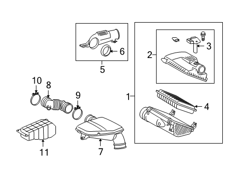 2010 Toyota 4Runner Filters Upper Cover Diagram for 17705-75340